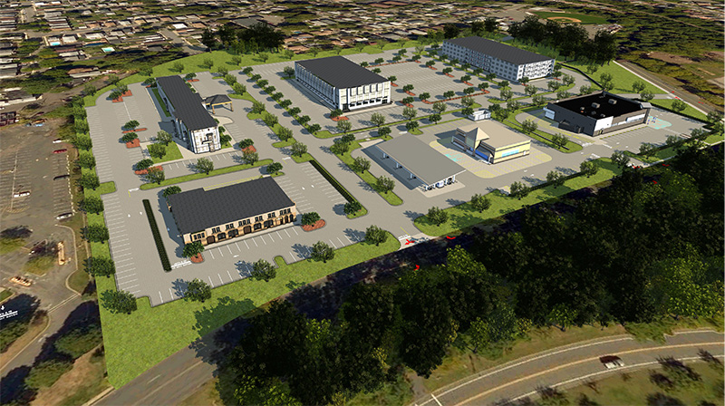 Mixed-use development with retail and residential
