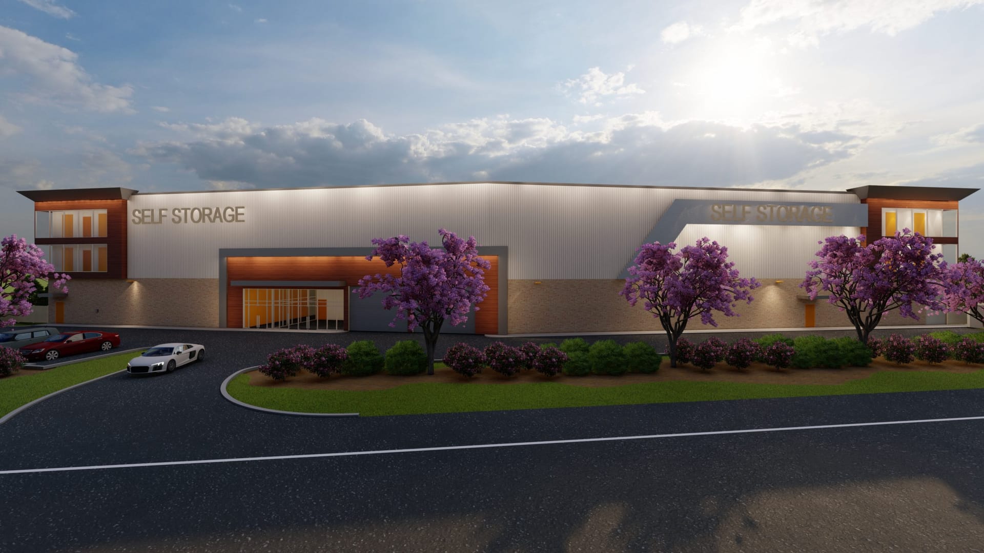 Self-storage facility rendering